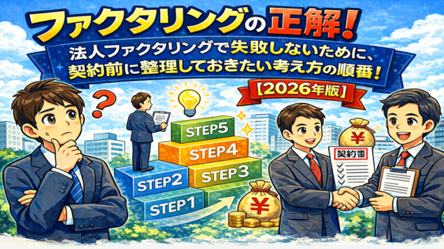 ファクタリングの正解｜法人ファクタリングで失敗しないために契約前に整理しておきたい考え方の順番！